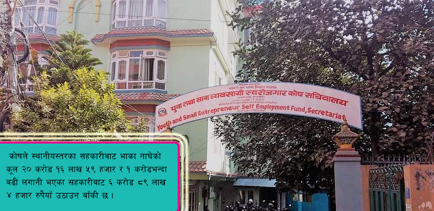 बिनाधितो कर्जाले युवा स्वरोजगार कोषको २७ करोड डुबाउँदै, भाका नाघेको रकम उठाएरै छाड्छौंः कोष