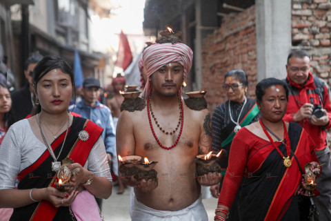 ललितपुरको ठेचोमा माघ जात्राको रौनक (तस्बिरहरू)