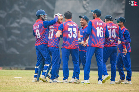 नामिबियाविरुद्ध नेपालले गुमायो सात विकेट, विवेक चार रन थपेर आउट