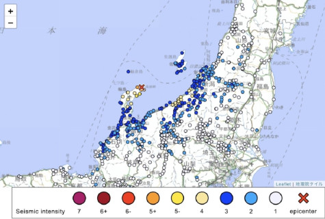 जापानमा ६ म्याग्निच्युडको भूकम्पको धक्का महसुस