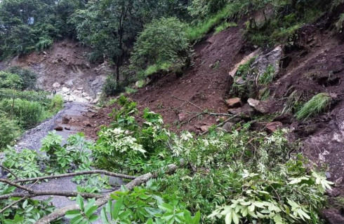 रसुवाको पासाङल्हामु मार्ग अवरुद्ध