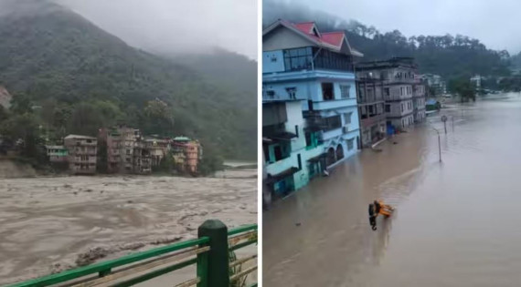 सिक्किममा बाढी : तीनजनाको मृत्यु, १५ हजार मानिस प्रभावित