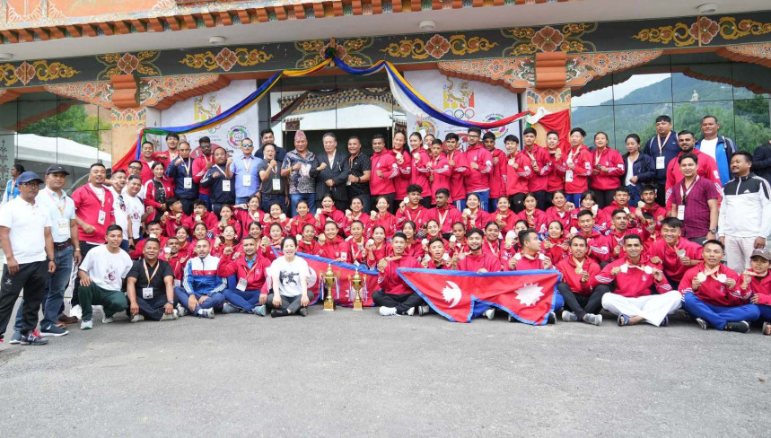 साउथ एसियन करातेमा नेपाल टिम प्रथम