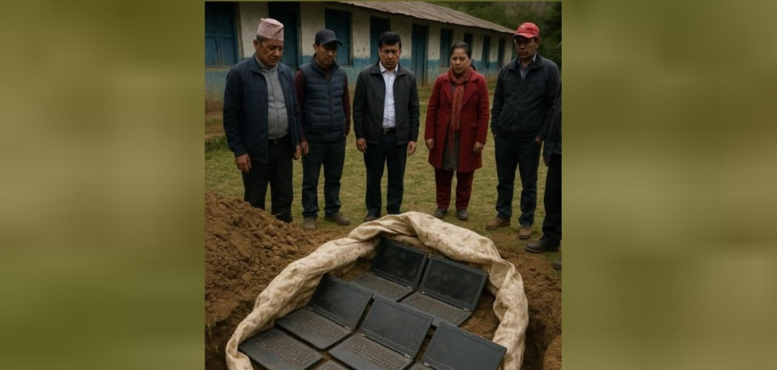 एक वर्षअघि हराएका ११ ल्यापटप माटोमा गाडिएको भेटियो