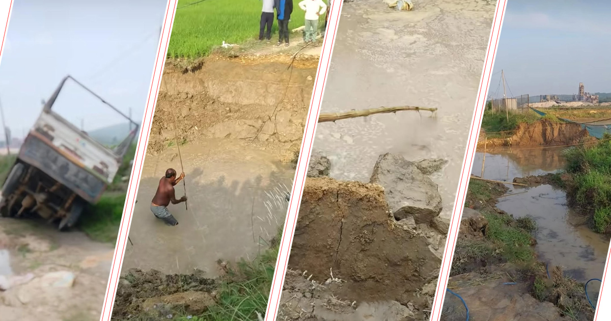 हेटौँडामा ‘जमिनभित्र गाडी बेपत्ता’का चालक भन्छन्– बाँच्न लेख्या रै’छ !