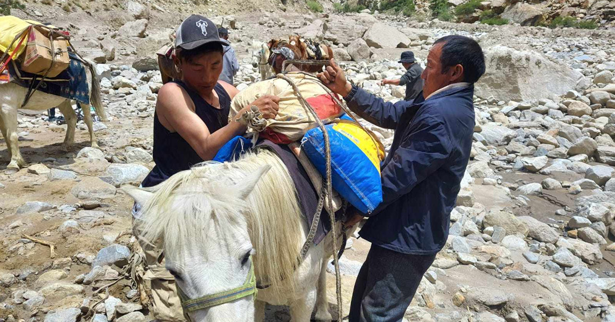 बाढी अध्ययन गर्न काठमाडौंबाट गएको विज्ञ टोली सिमकोटमा