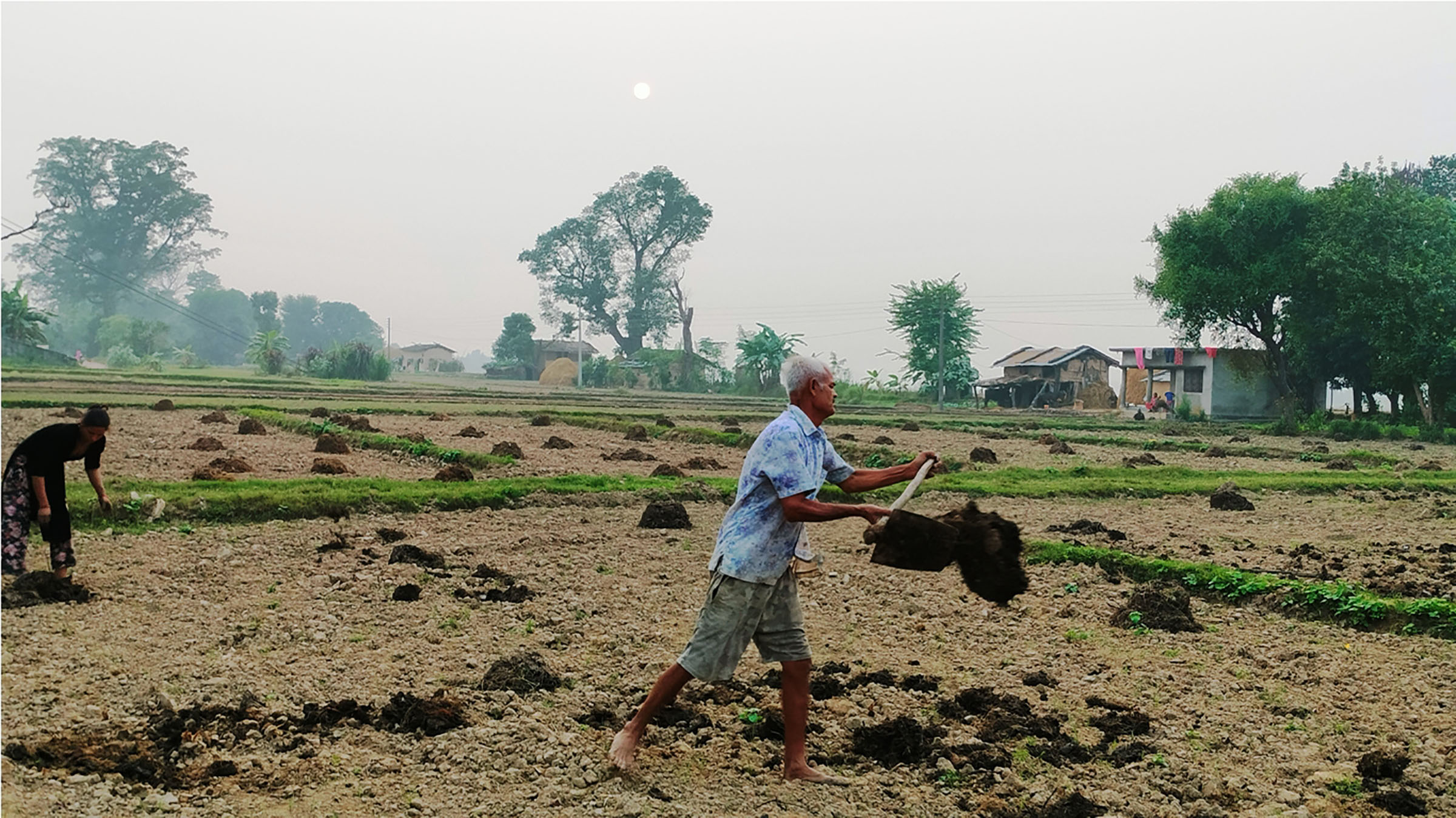 गोठेमलको छर्दै गरेका किसान