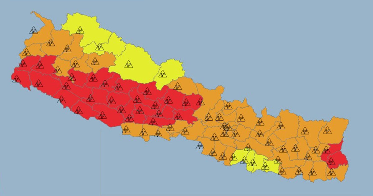 मनसुन थप सक्रिय, भारी वर्षाको सम्भावना