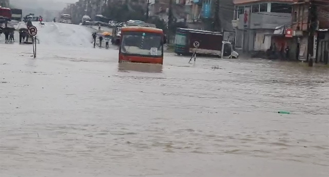 बनेपाको पुलबजार क्षेत्रमा डुबान