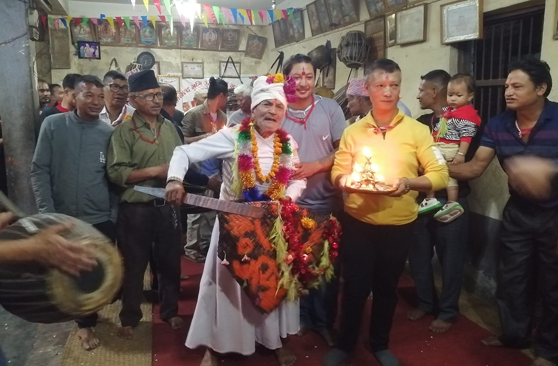 पेसागत हतियार प्रदर्शन गर्दै मनाइयो पाँय् न्ह्याकेगु जात्रा