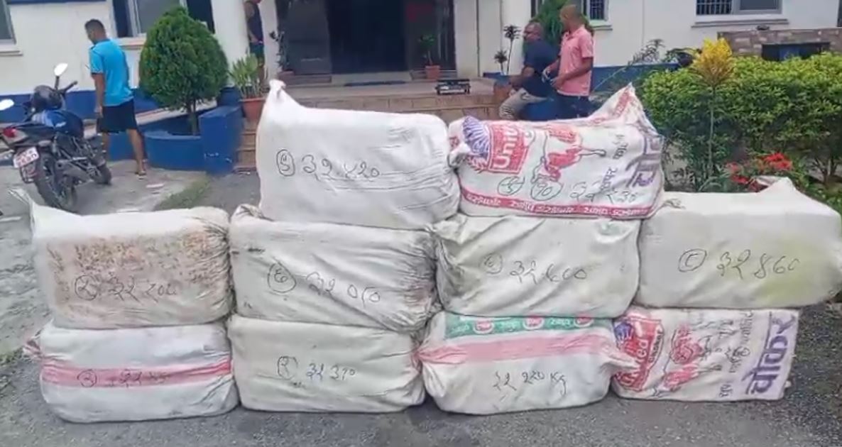 मोरङको गदिया खोलाबाट ३२३ किलो गाँजा बरामद