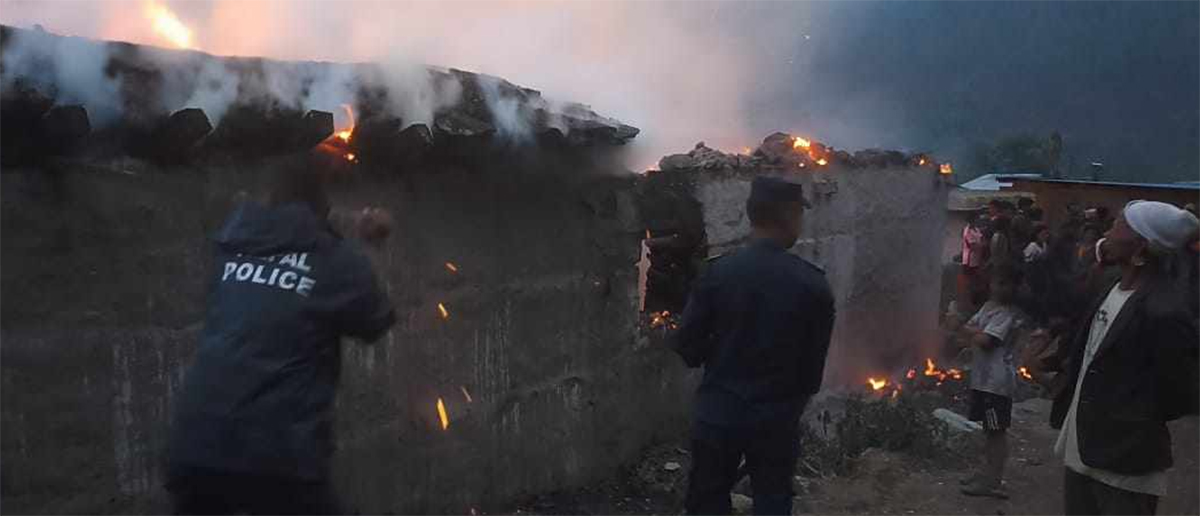 हुम्लाको उनापानीमा आगलागीबाट आठ घर नष्ट