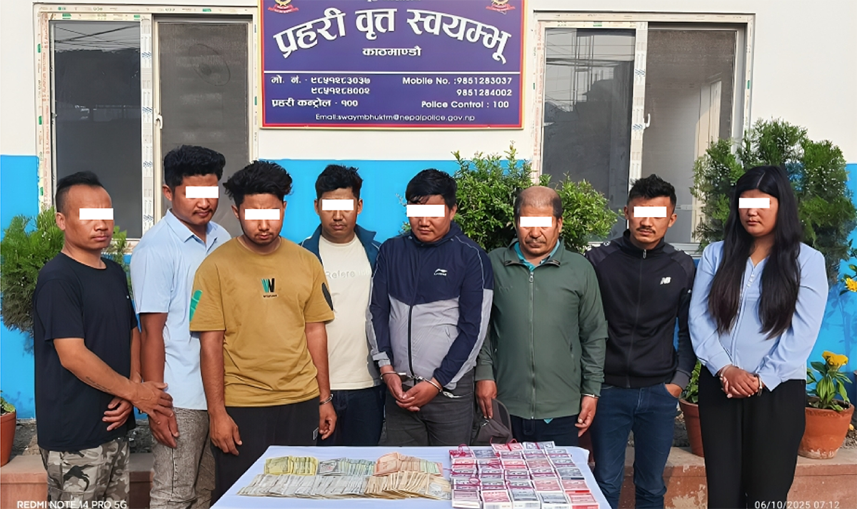 जुवातास खालबाट एक महिलासहित आठजना नियन्त्रणमा