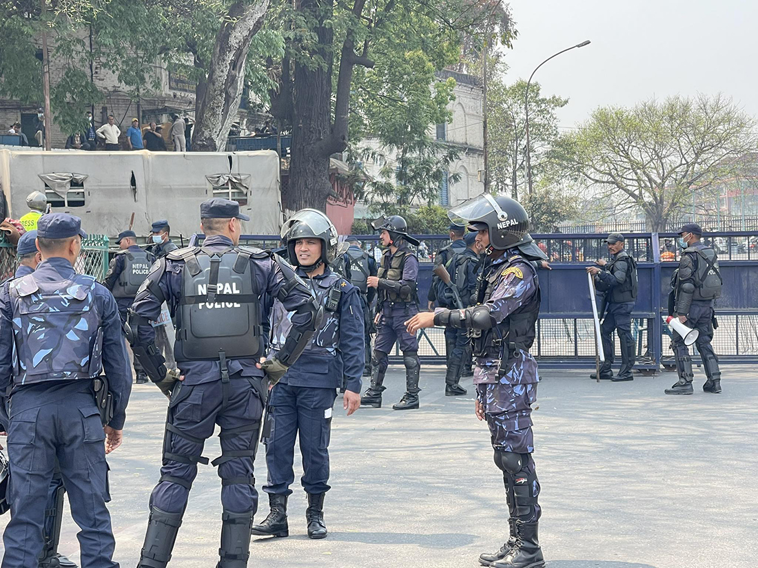 राप्रपाको प्रदर्शन : १० हजारभन्दा बढी सुरक्षाकर्मी परिचालन, निषेधित क्षेत्र तोडे बल प्रयोग गरिने