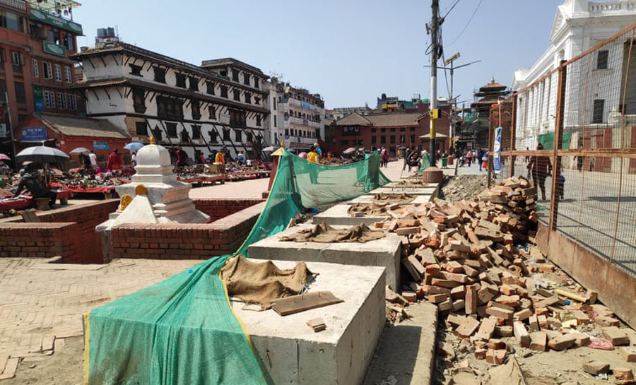 विश्व सम्पदा सूचीमा सूचीकृत हनुमान ढोका क्षेत्रमा नयाँ संरचना बनाएपछि... 