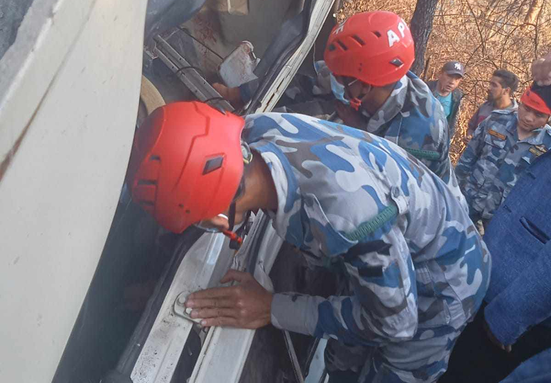 कास्कीमा जीप दुर्घटना हुँदा दुईजनाको मृत्यु