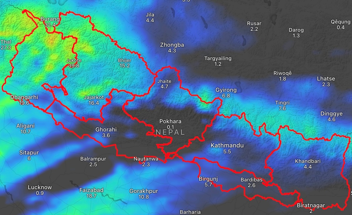 पश्चिम नेपालबाट वर्षा सुरु, भोलि काठमाडौंमा पनि पानी पर्ने !